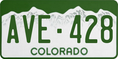 CO license plate AVE428