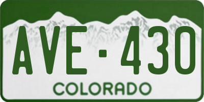 CO license plate AVE430