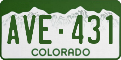 CO license plate AVE431