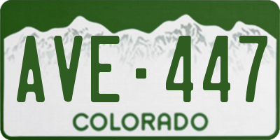 CO license plate AVE447