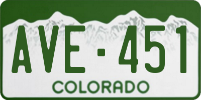 CO license plate AVE451