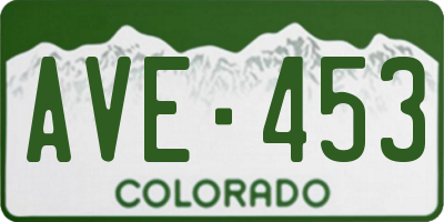 CO license plate AVE453