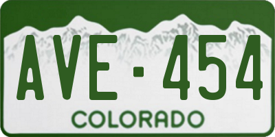 CO license plate AVE454