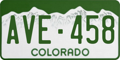 CO license plate AVE458