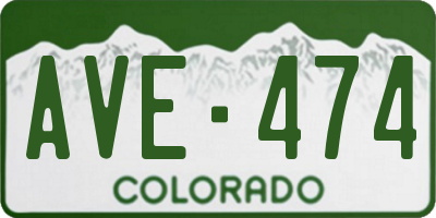 CO license plate AVE474