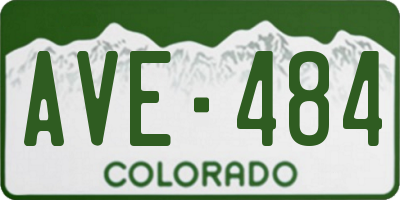 CO license plate AVE484