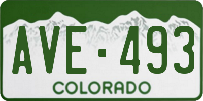 CO license plate AVE493