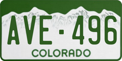 CO license plate AVE496