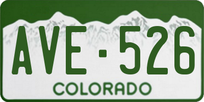 CO license plate AVE526
