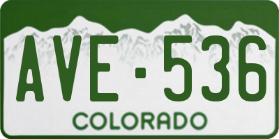 CO license plate AVE536