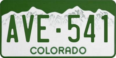 CO license plate AVE541