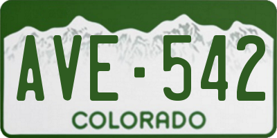 CO license plate AVE542