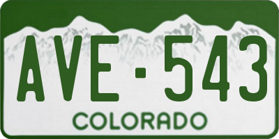 CO license plate AVE543