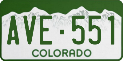 CO license plate AVE551