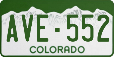 CO license plate AVE552