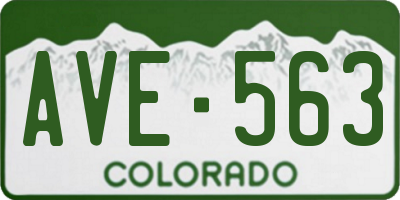 CO license plate AVE563