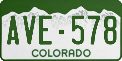 CO license plate AVE578