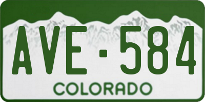 CO license plate AVE584