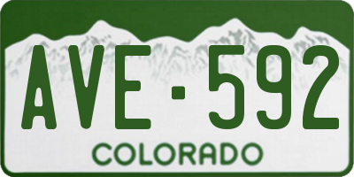 CO license plate AVE592