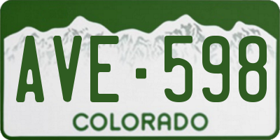 CO license plate AVE598