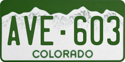 CO license plate AVE603