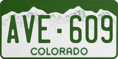 CO license plate AVE609