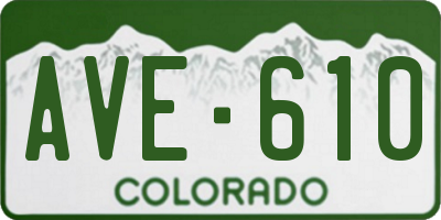 CO license plate AVE610