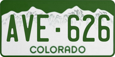 CO license plate AVE626