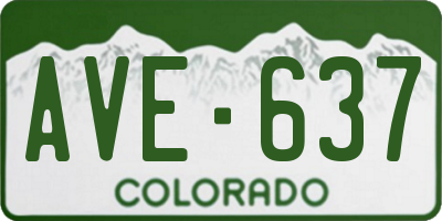 CO license plate AVE637