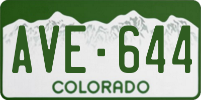 CO license plate AVE644