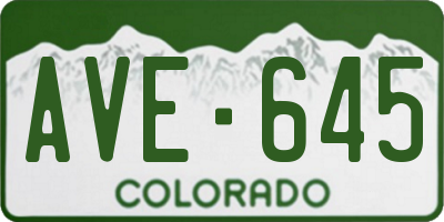 CO license plate AVE645