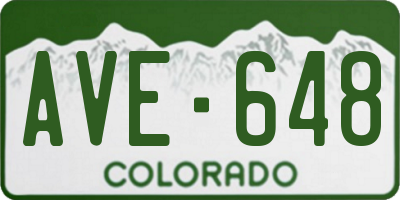 CO license plate AVE648
