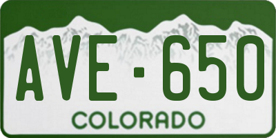 CO license plate AVE650