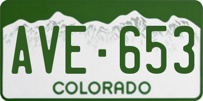 CO license plate AVE653