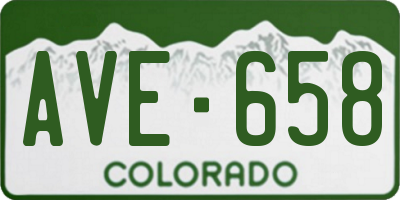 CO license plate AVE658