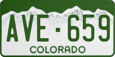 CO license plate AVE659
