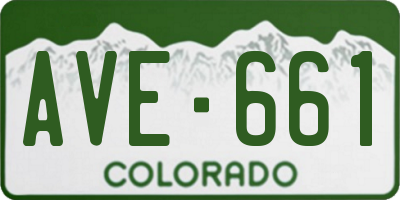 CO license plate AVE661