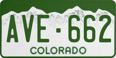 CO license plate AVE662