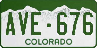 CO license plate AVE676