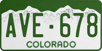 CO license plate AVE678
