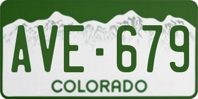 CO license plate AVE679