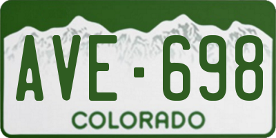 CO license plate AVE698