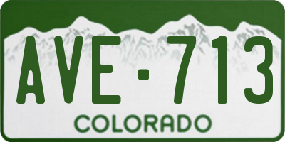 CO license plate AVE713