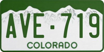 CO license plate AVE719
