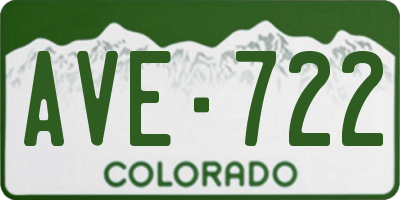 CO license plate AVE722