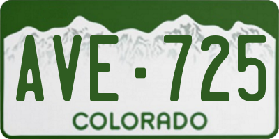 CO license plate AVE725