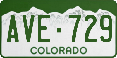 CO license plate AVE729