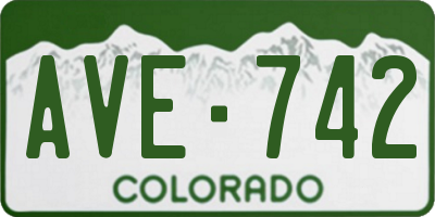 CO license plate AVE742