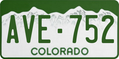 CO license plate AVE752