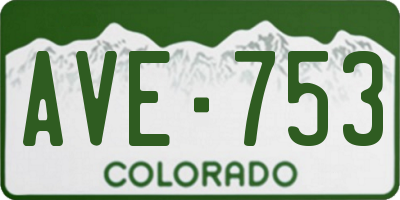 CO license plate AVE753